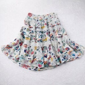 Vintage Monsoon Floral Skirt Whimsical Cottagecore Prairie Romantic Boho Size 6